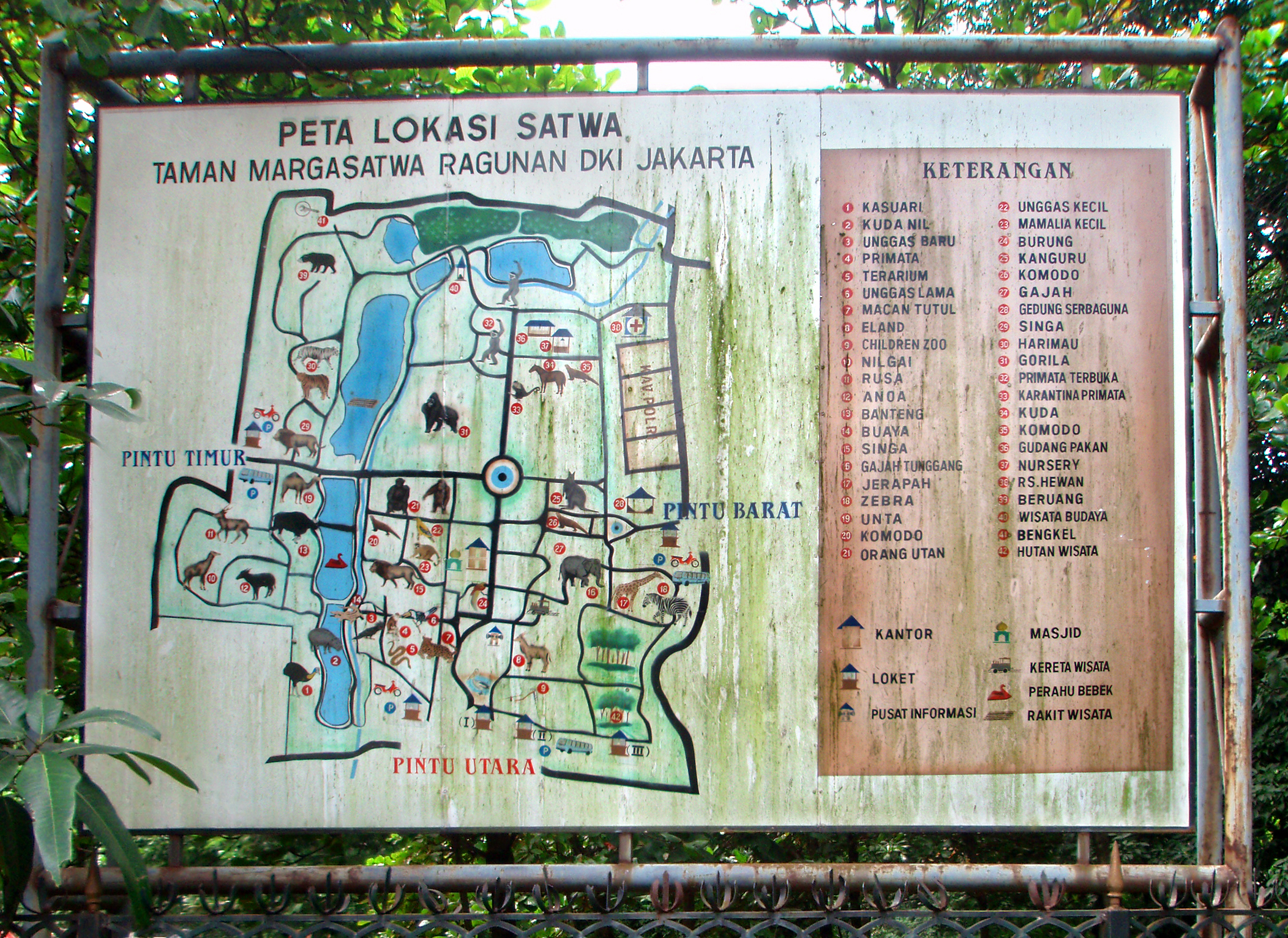 kebun binatang ragunan map